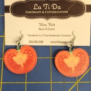 Tomato 1.25" Dangle Earrings